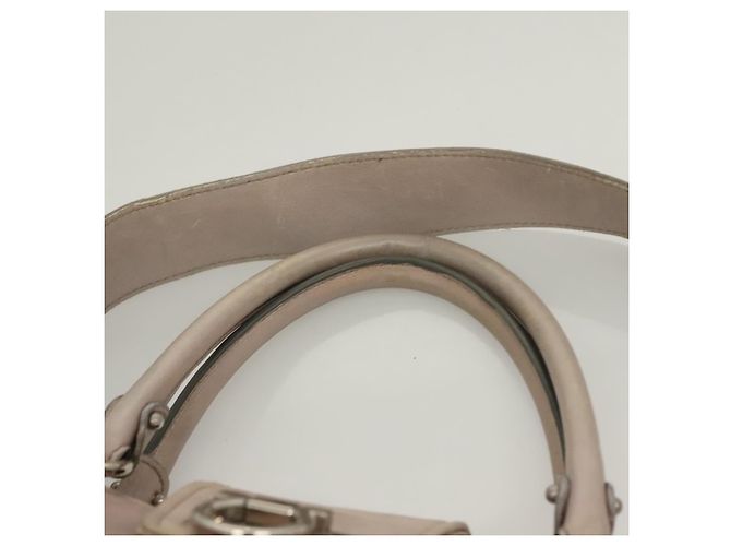 Borsa a mano in pelle Gancini Salvatore Ferragamo 2 in 1 Viola Argento Auth 134695 Porpora - vista 8
