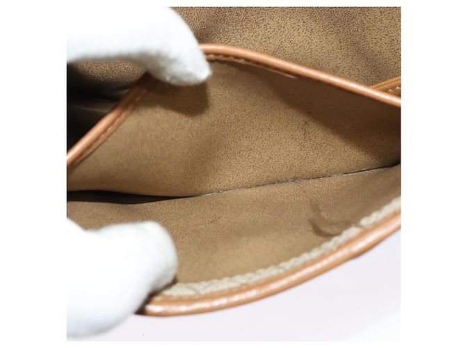 Christian Dior Borsa a spalla in tela a nido d'ape PVC beige oro Auth ar13702 D'oro - vista 12