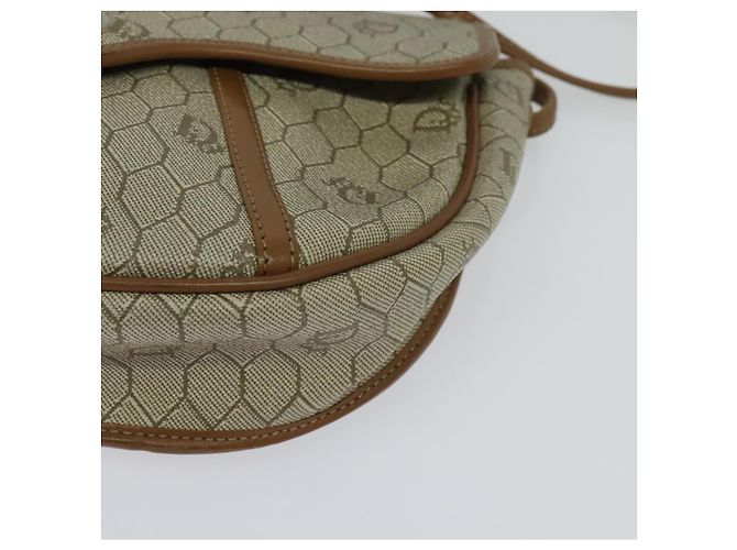 Christian Dior Borsa a spalla in tela a nido d'ape PVC beige oro Auth ar13702 D'oro - vista 14