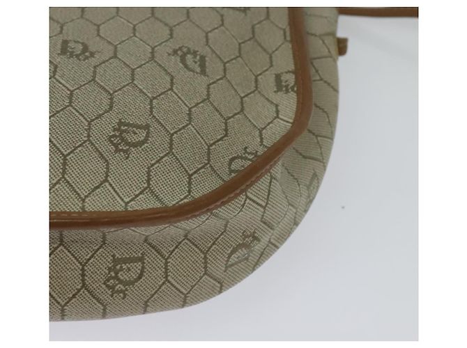 Christian Dior Borsa a spalla in tela a nido d'ape PVC beige oro Auth ar13702 D'oro - vista 16