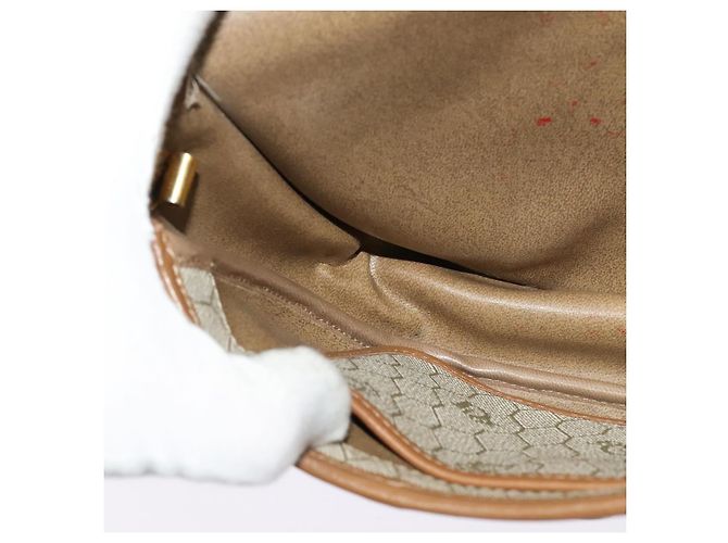Christian Dior Borsa a spalla in tela a nido d'ape PVC beige oro Auth ar13702 D'oro - vista 20