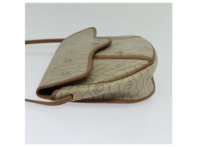 Christian Dior Borsa a spalla in tela a nido d'ape PVC beige oro Auth ar13702 D'oro - vista 3