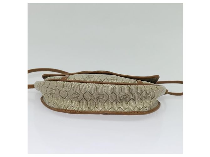 Christian Dior Borsa a spalla in tela a nido d'ape PVC beige oro Auth ar13702 D'oro - vista 5