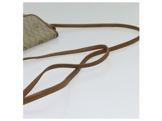 Christian Dior Borsa a spalla in tela a nido d'ape PVC beige oro Auth ar13702 D'oro - vista 7