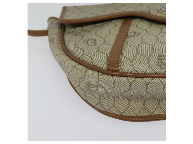 Christian Dior Borsa a spalla in tela a nido d'ape PVC beige oro Auth ar13702 D'oro - vista 9