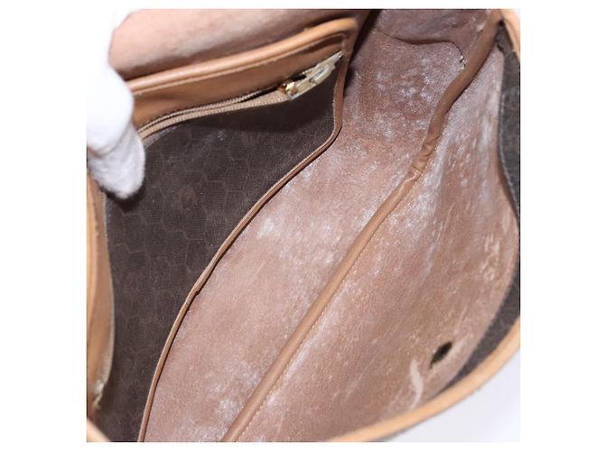 Borsa a spalla in tela a nido d'ape PVC nera e oro Christian Dior Auth 134233 Nero D'oro - vista 11