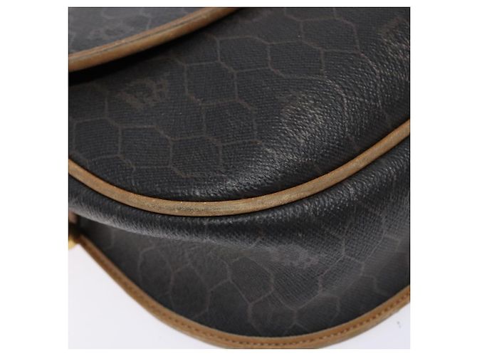 Borsa a spalla in tela a nido d'ape PVC nera e oro Christian Dior Auth 134233 Nero D'oro - vista 15