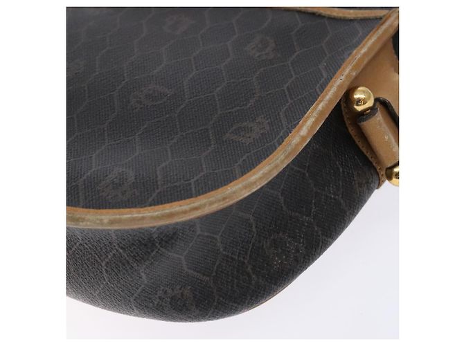 Borsa a spalla in tela a nido d'ape PVC nera e oro Christian Dior Auth 134233 Nero D'oro - vista 16