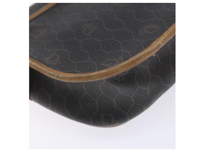 Borsa a spalla in tela a nido d'ape PVC nera e oro Christian Dior Auth 134233 Nero D'oro - vista 17