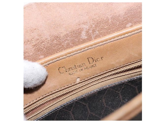 Borsa a spalla in tela a nido d'ape PVC nera e oro Christian Dior Auth 134233 Nero D'oro - vista 19