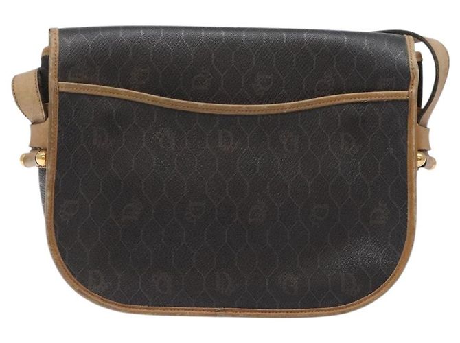 Borsa a spalla in tela a nido d'ape PVC nera e oro Christian Dior Auth 134233 Nero D'oro - vista 2