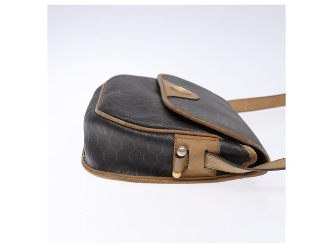 Borsa a spalla in tela a nido d'ape PVC nera e oro Christian Dior Auth 134233 Nero D'oro - vista 4