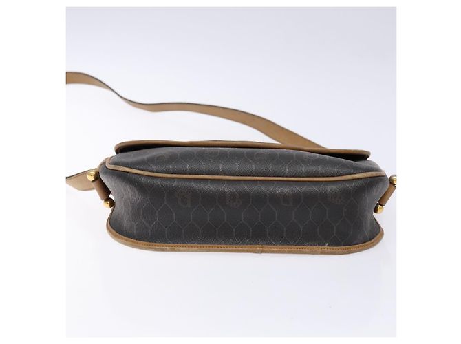 Borsa a spalla in tela a nido d'ape PVC nera e oro Christian Dior Auth 134233 Nero D'oro - vista 5