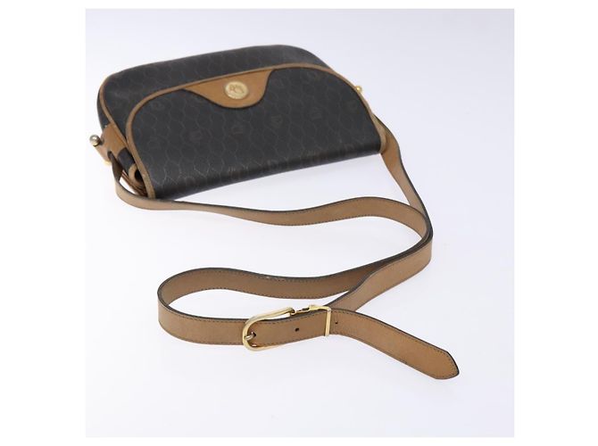 Borsa a spalla in tela a nido d'ape PVC nera e oro Christian Dior Auth 134233 Nero D'oro - vista 7