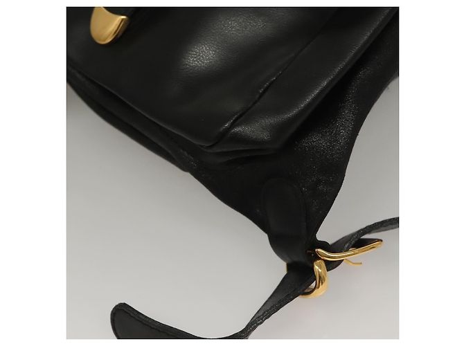 Zaino in pelle nera e oro Gianni Versace Auth am8724 Nero D'oro - vista 16
