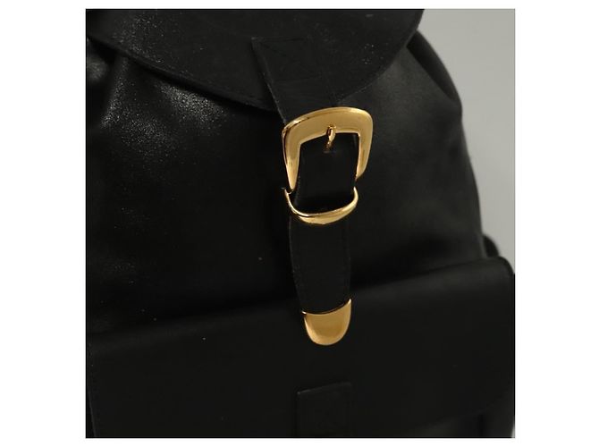 Zaino in pelle nera e oro Gianni Versace Auth am8724 Nero D'oro - vista 19