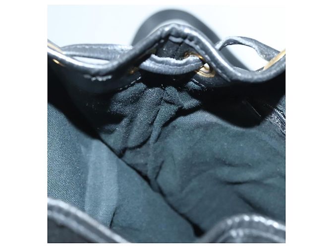Zaino in pelle nera e oro Gianni Versace Auth am8724 Nero D'oro - vista 22