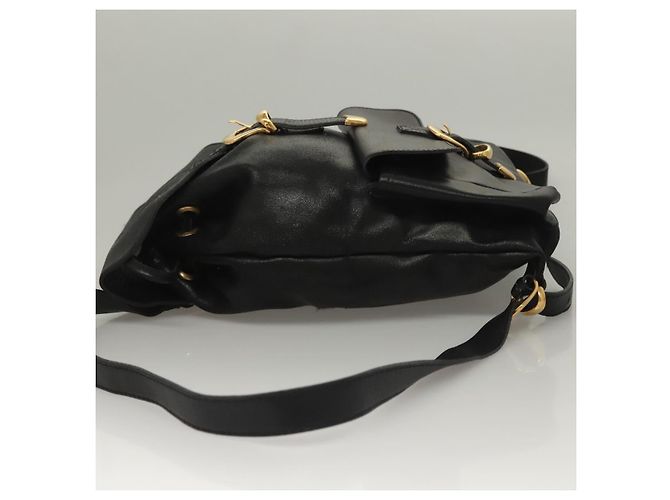 Zaino in pelle nera e oro Gianni Versace Auth am8724 Nero D'oro - vista 4