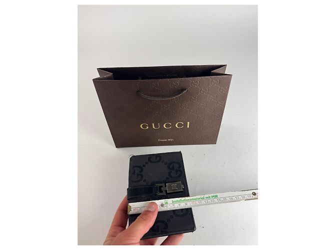 Vintage Gucci Monogram Jackie Kartenhalter schwarz - Ansicht 10