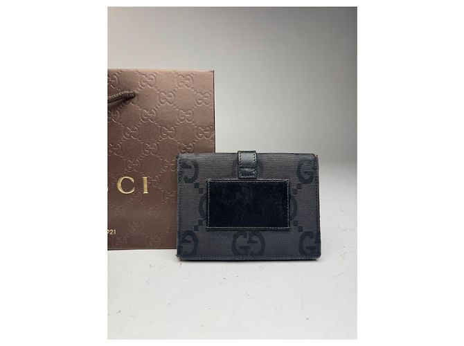 Vintage Gucci Monogram Jackie Kartenhalter schwarz - Ansicht 12