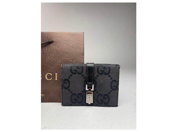 Vintage Gucci Monogram Jackie Kartenhalter schwarz - Ansicht 3