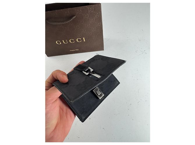 Vintage Gucci Monogram Jackie Kartenhalter schwarz - Ansicht 4