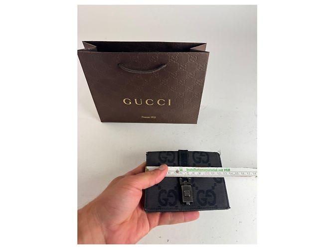 Vintage Gucci Monogram Jackie Kartenhalter schwarz - Ansicht 9