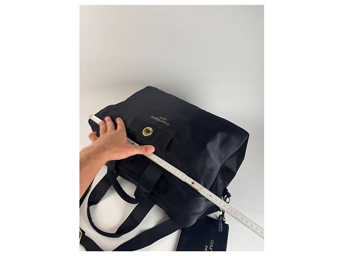 Borsa duffel in cotone 2Way Courreges Paris vintage nera Nero - vista 12