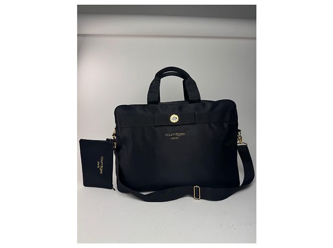 Borsa duffel in cotone 2Way Courreges Paris vintage nera Nero - vista 15