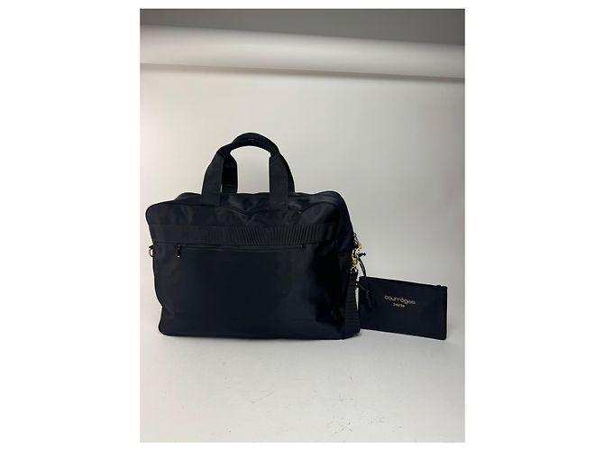 Borsa duffel in cotone 2Way Courreges Paris vintage nera Nero - vista 2