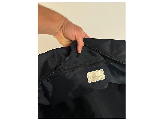 Borsa duffel in cotone 2Way Courreges Paris vintage nera Nero - vista 4