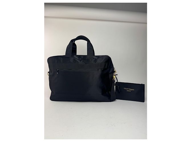 Borsa duffel in cotone 2Way Courreges Paris vintage nera Nero - vista 9