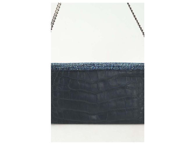 Swarovski Bolso de hombro de cuero azul - vista 4