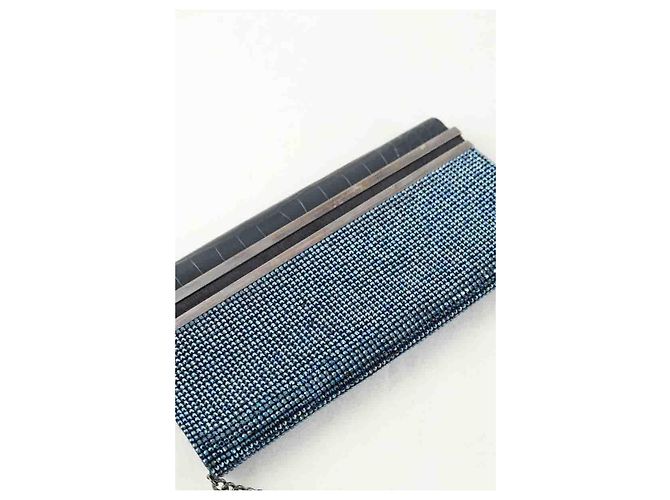 Swarovski Bolso de hombro de cuero azul - vista 5