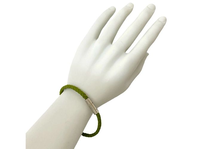 Pulseira de couro trançado Goliath da Hermès Verde - vista 2