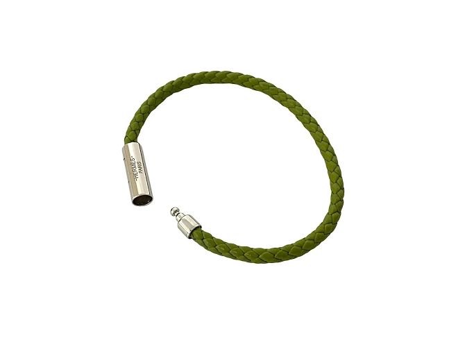 Pulseira de couro trançado Goliath da Hermès Verde - vista 3