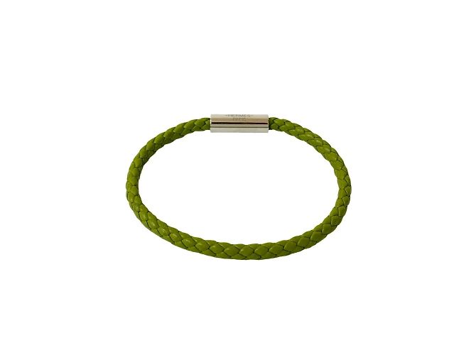 Pulseira de couro trançado Goliath da Hermès Verde - vista 4