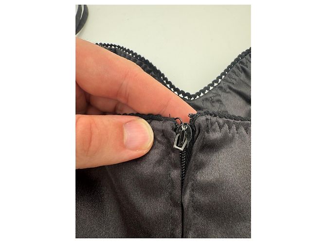 Dolce & Gabbana Top Corsetto in Satin Nero - vista 13