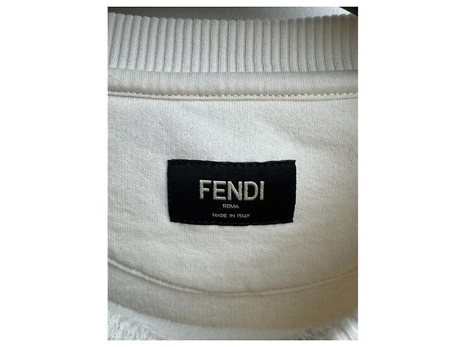 Fendi Sweatshirt Beige aus Baumwolle mit Baguette Tasche - Ansicht 3