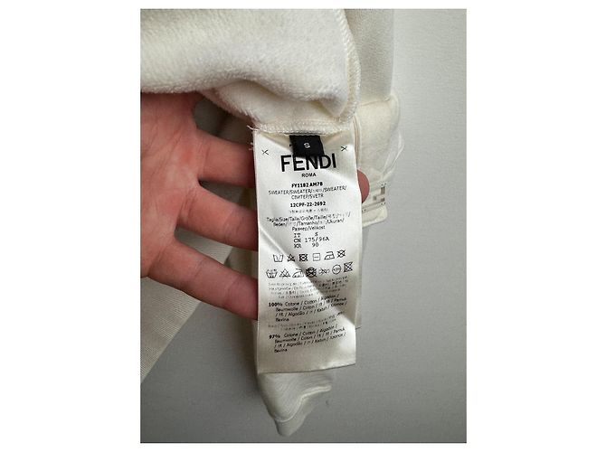 Fendi Sweatshirt Beige aus Baumwolle mit Baguette Tasche - Ansicht 6