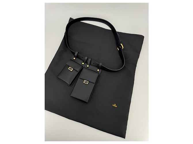 Borsa a cintura Fendi in pelle nera Nero - vista 4