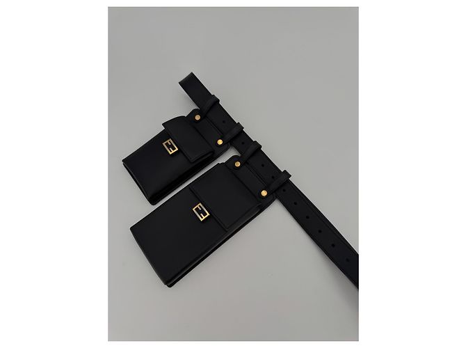Borsa a cintura Fendi in pelle nera Nero - vista 5