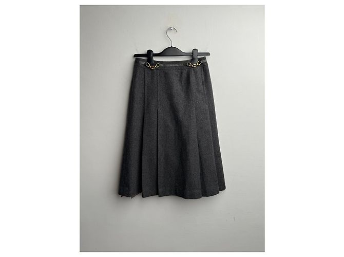 Conjunto de saia e blazer Céline em lã cinza - vista 13