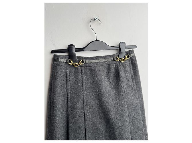 Conjunto de saia e blazer Céline em lã cinza - vista 14