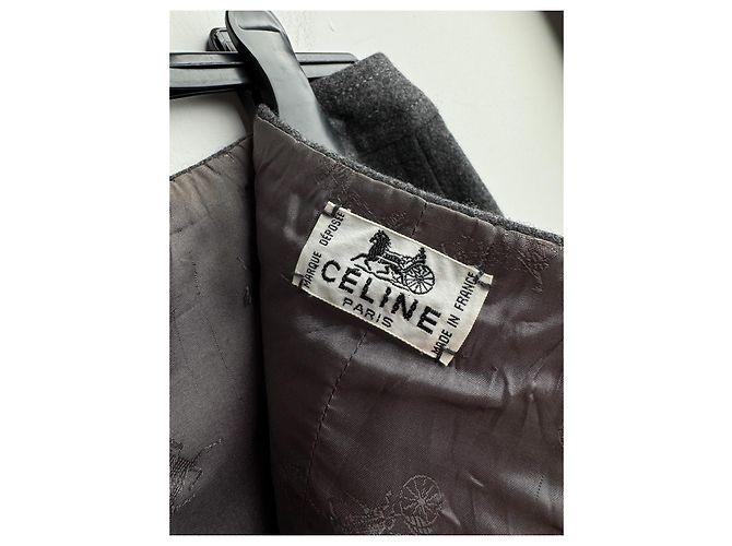 Conjunto de saia e blazer Céline em lã cinza - vista 17