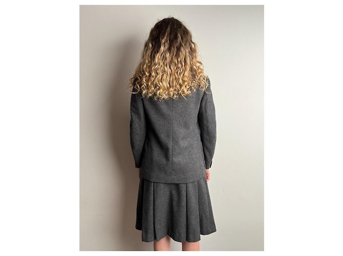 Conjunto de saia e blazer Céline em lã cinza - vista 6