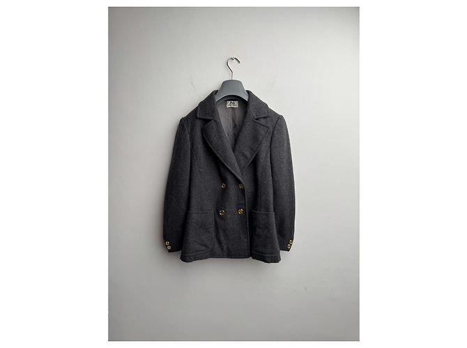 Conjunto de saia e blazer Céline em lã cinza - vista 8