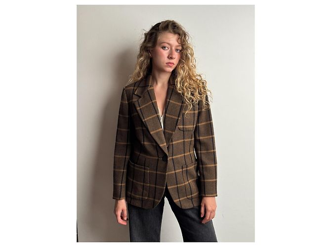 Blazer Céline de lana marrón Castaño - vista 2