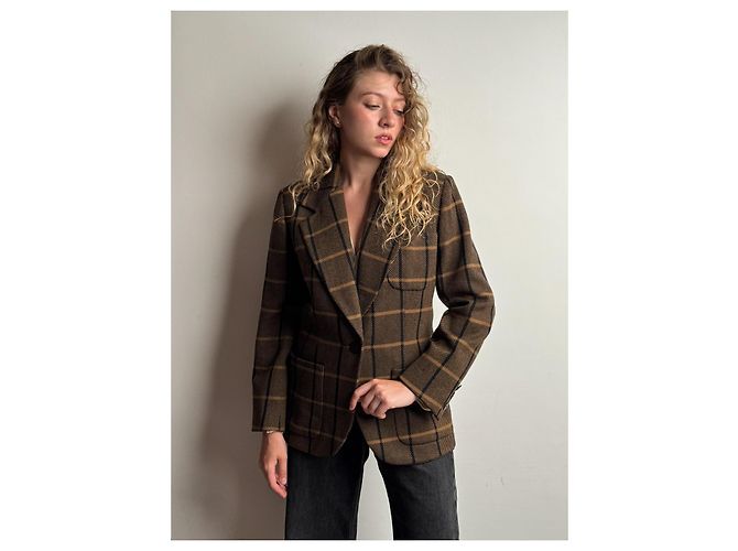 Blazer Céline de lana marrón Castaño - vista 3