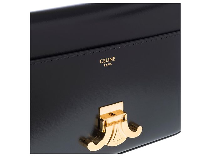 Céline Borsa CELINE Triomphe in Pelle Nera - 102702 Nero - vista 7